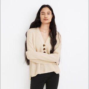 NWOT Madewell Ribbed Lyle Henley Sweater